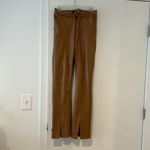 Abercrombie split hem ultra high rise leather pants